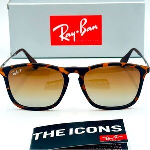 Ray-Ban Polarized Chris Men’s Sunglasses RB4187 54mm Tortoise w/ Gradient Lens